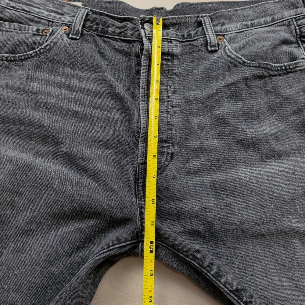 Levis Premium 501 93 Mens Washed Black Gray Denim Cut Off Shorts Size 36